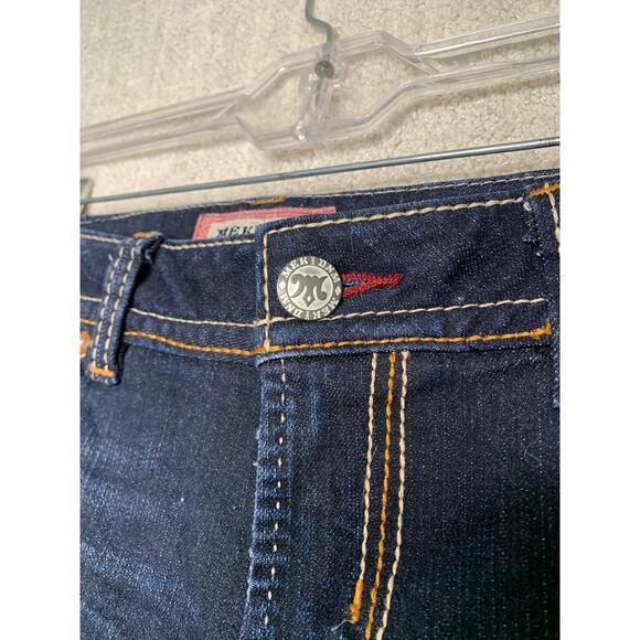 MEK Denim Jeans Capri Pants Womens‎ 32 x 23 Dark Wash New Mazatlan Embroidered - Picture 5 of 11